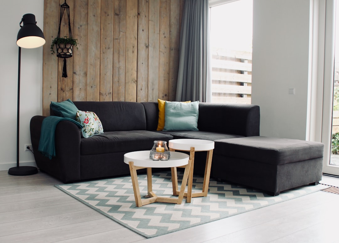 Comfortable sectional sofa in living room