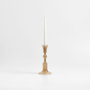 Milano Medium Amber Glass Taper Candle Holder 9.3"