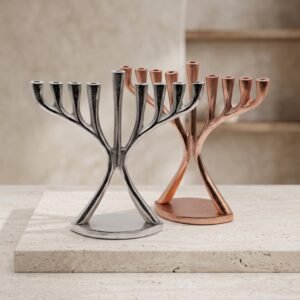 Pewter Copper Finish Aluminum Menorah